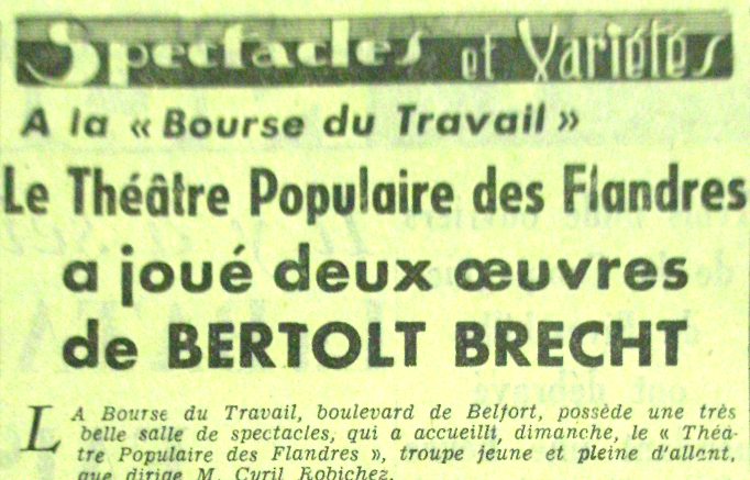 Le titre de Nord Eclair en juin 1956